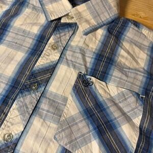 Southpole blue plaid button up Y2K / early 2000s Large